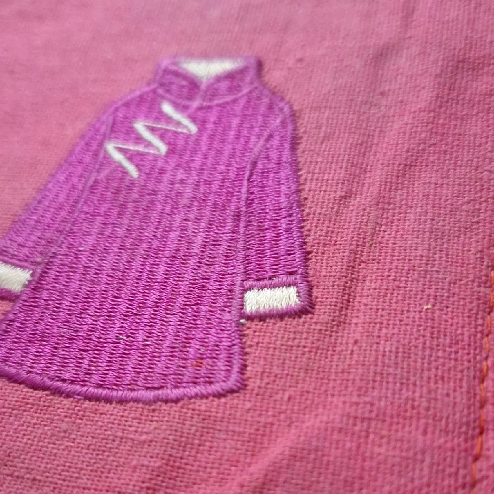 Set of Four Pink Kimono Embroidered Coasters